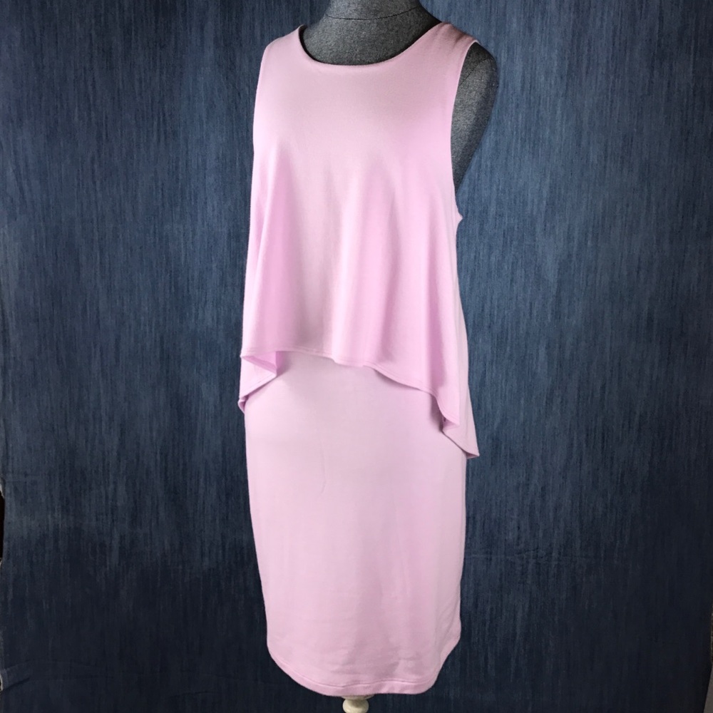 Vestique Pink Lilac L Dress w High-Low Top Bodycon